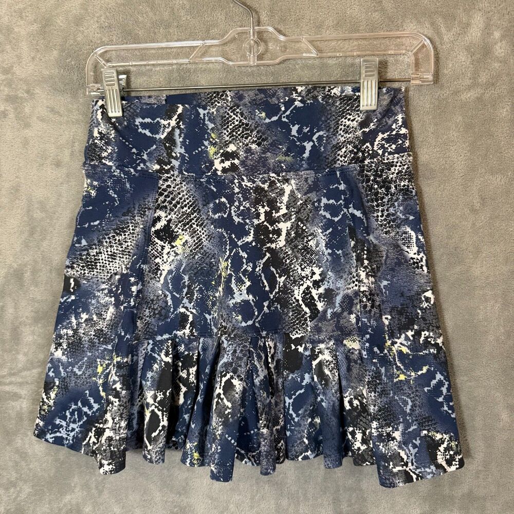Dona Jo Size S Jojo Skirt 1 Skort Blue Snake Skin Shorts Pockets Golf Pickleball